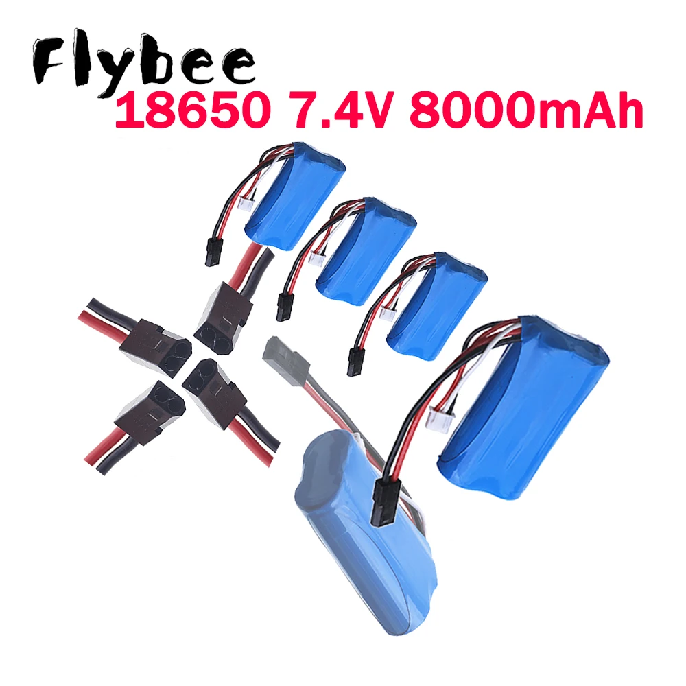 ( 5500 PLUG ) 2S1P 18650 7.4V 8000mAh Li-ion Battery For MJX T40C F39 F49 T39 BG1518 BG1513 BG1515 BG1507 BG1506 RC Truck Car