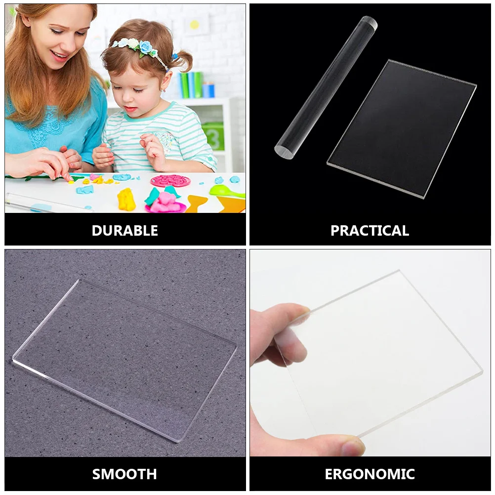 5pcs Clay Sculpting Tools Set Durable Plastic Acrylic Material Smooth Edge Ergonomic Handle For Kids Adults Scrapers Roller