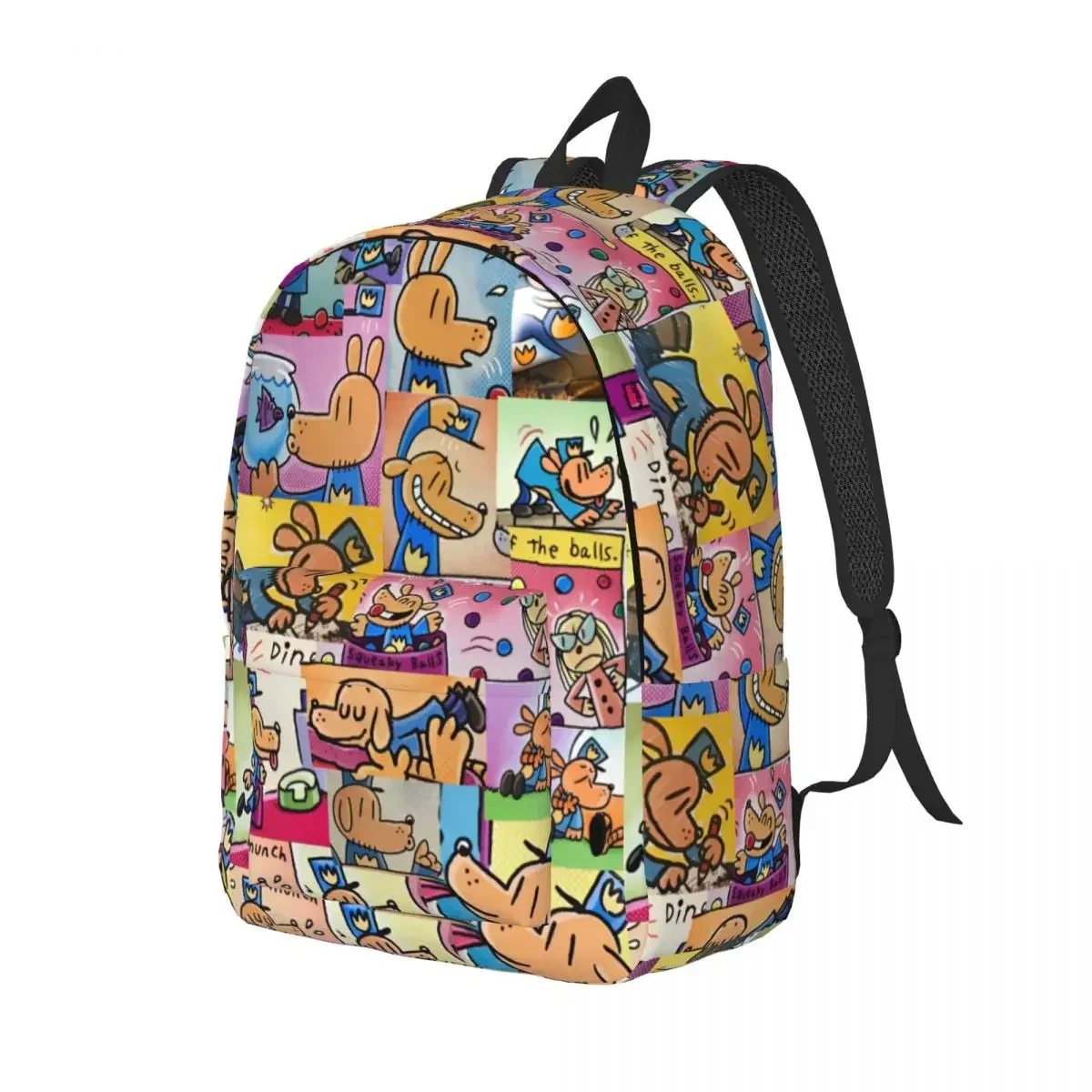 Dog Man Doggo Comic Backpack for Men Women Cool Student Work Daypack College Canvas Bags with Pocket