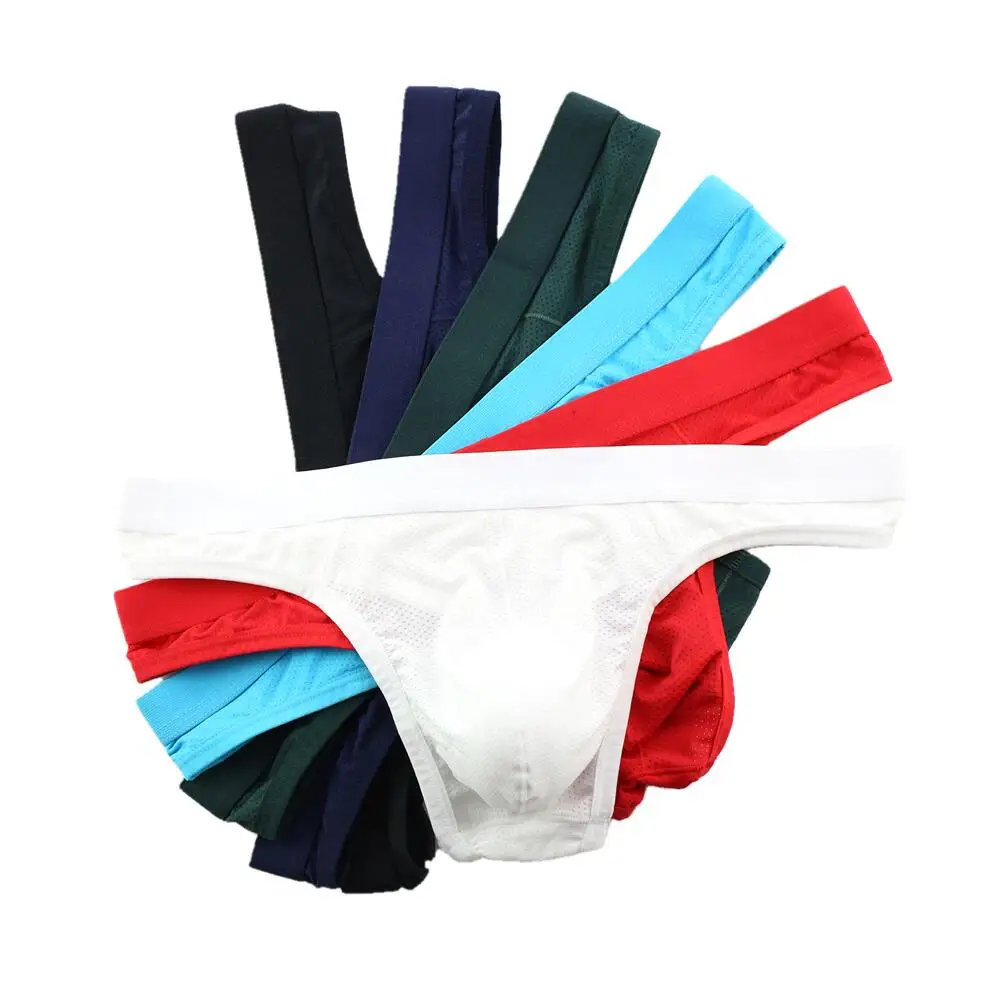 Underwear Men Briefs Mesh Breathable Sexy Men Thongs G strings Men Low Rise Plus Size Underpants T-Back Panties For Man