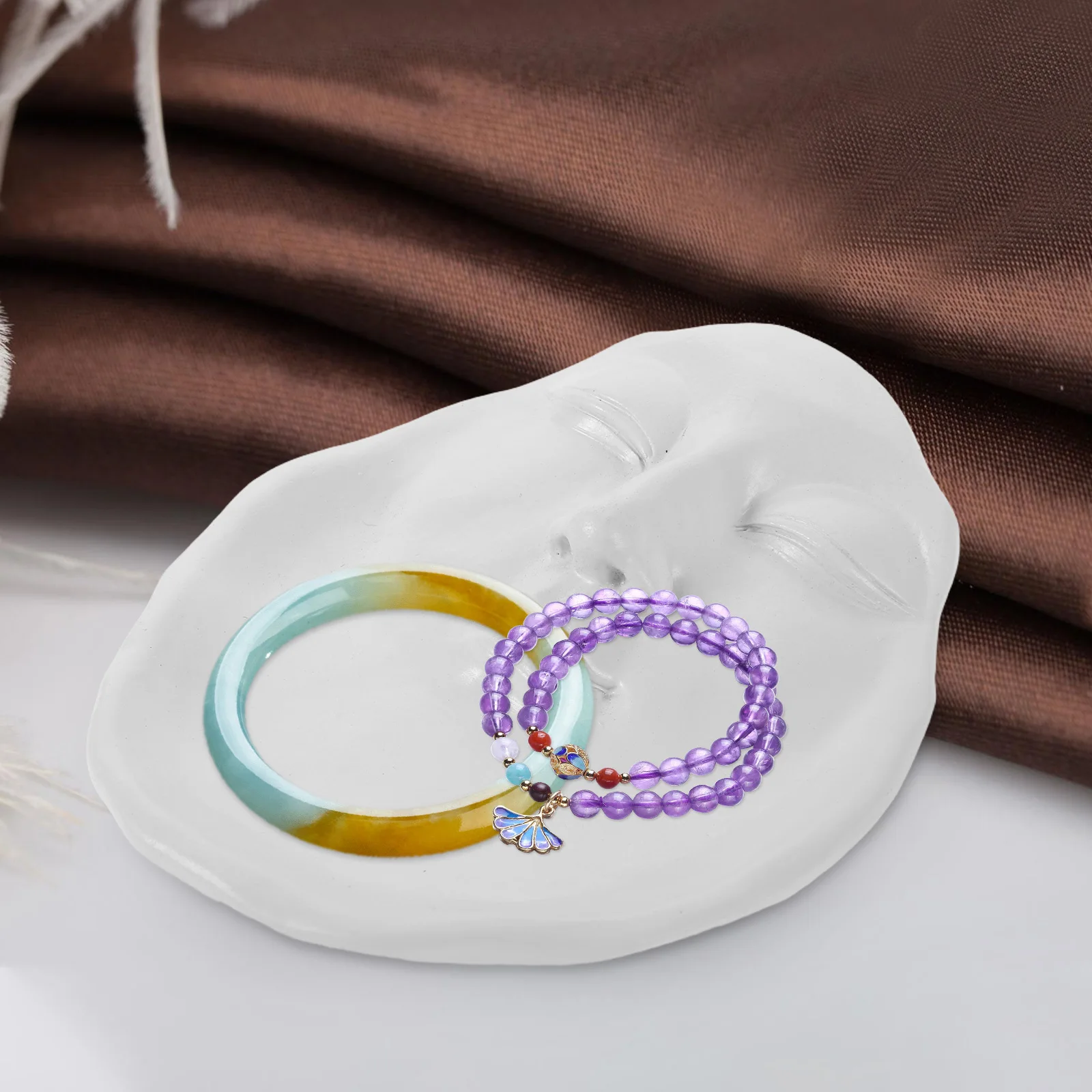 

Creative Jewelry Plate Home Decor Anthropologie Small Tray Abstract Face Sculpture