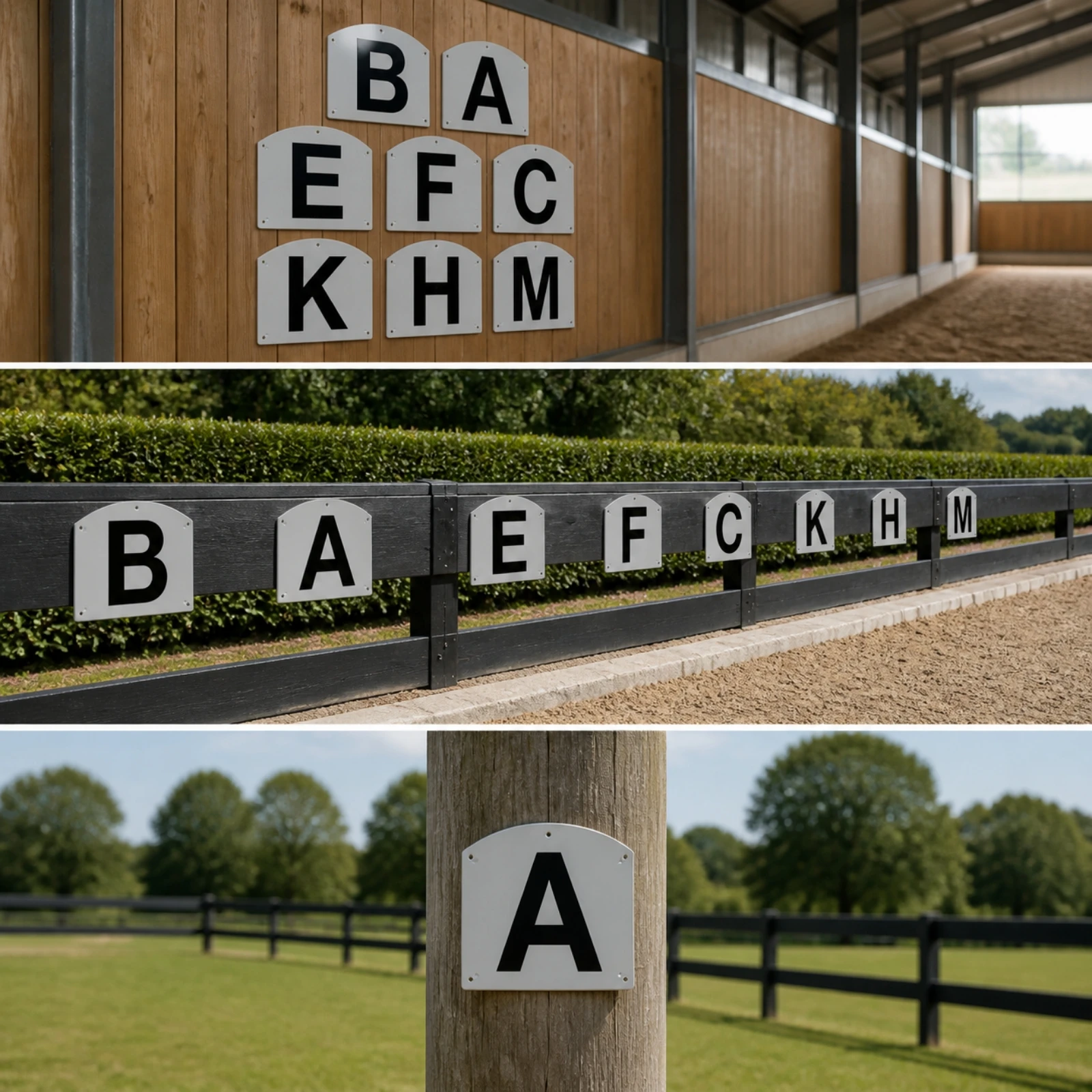9 Pieces Training Marker Easy to Install Equestrian Arena Training Sign Dressage Letters Mountable for Equestrians