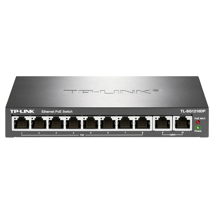 TL-SG1210P All-Gigabit Ethernet PoE Switch 8 10/100/1000Base-T RJ45 Ports TP-LINK TL-SG1210DP Full Gigabit Ethernet PoE Switch