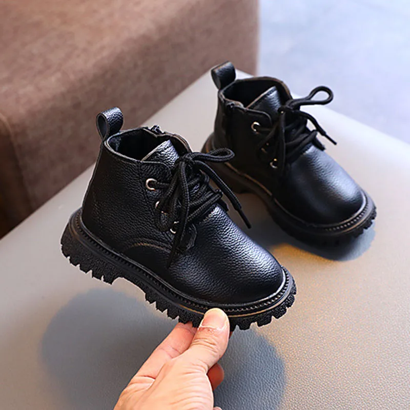 Autumn Winter Kids Boots Fashion Casual Boys Toddler Girls Boots Warm Leather Children Walking Shoes Boys Girls Boots for Kids