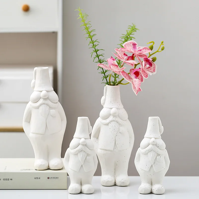 

Nordic style ceramic vase, Santa Claus decoration, creative flower arrangement, dry flower, simple home decoration flower vase