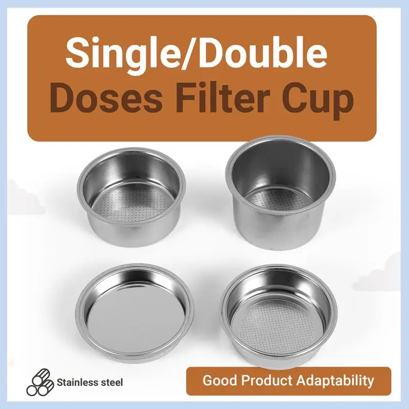 Cesta de filtro de EAS-51Mm, taza de 1/2/4 para portafiltro Espresso sin fondo, Compatible con máquina de café Delonghi,Breville de 51Mm