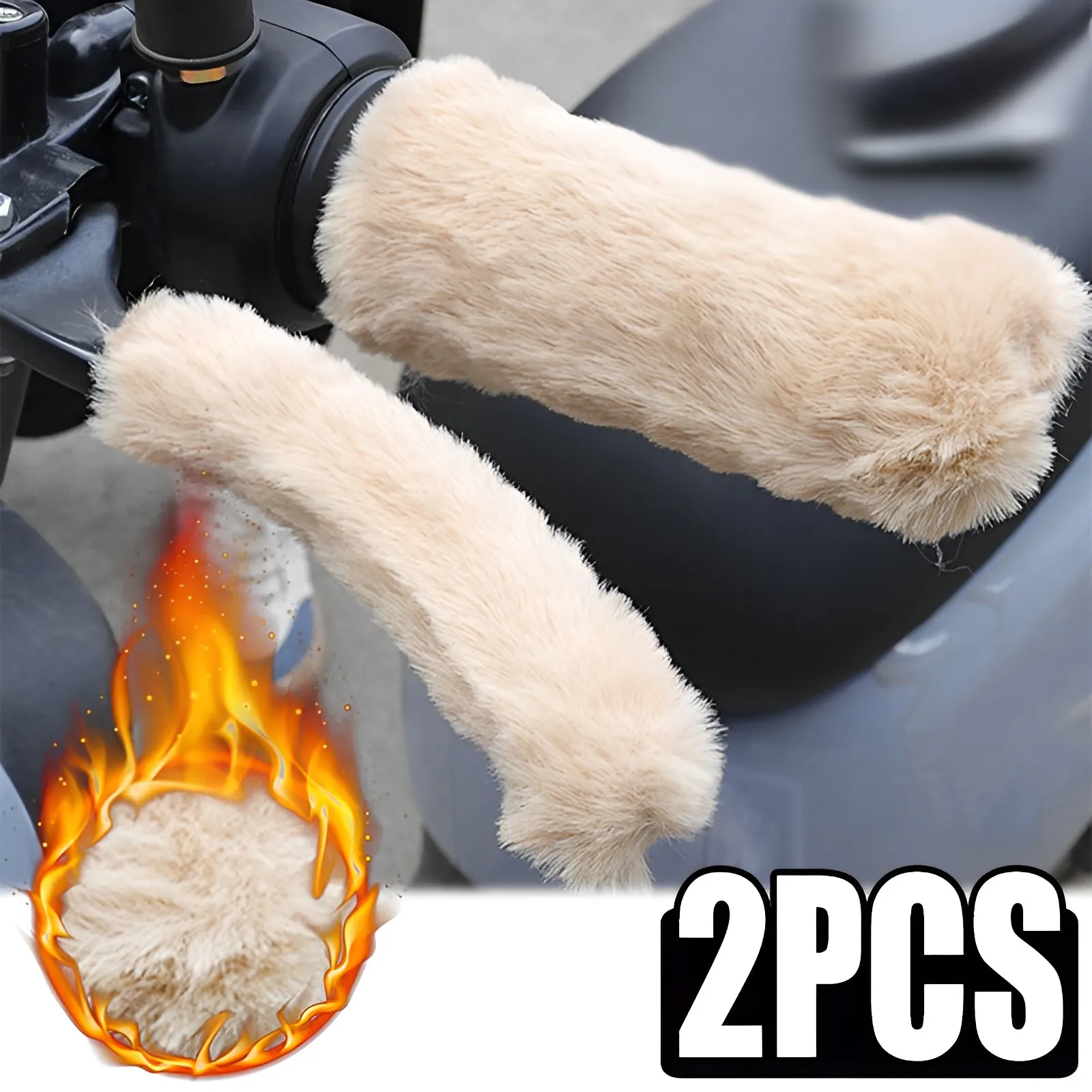 

Simulated Plush Handlebar Covers Universal Anti-Slip Warm Handle Grip Protective Covers for Electric Vehicles Motorcycles Bike