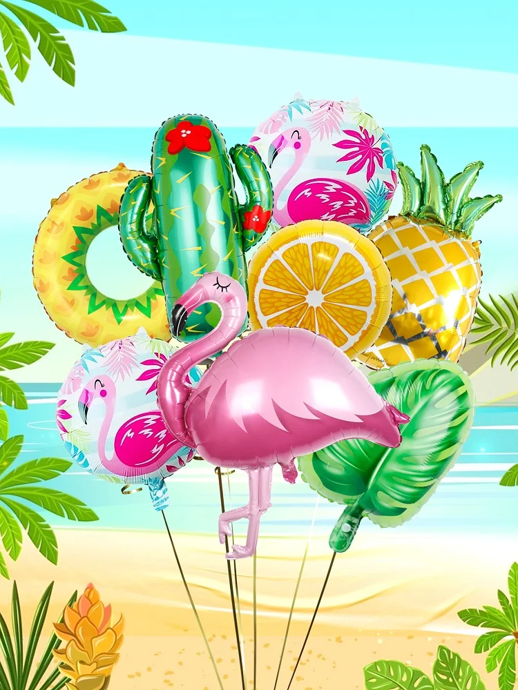 8 Uds globo Tropical globos hawaianos Luau verano globos de helio para cumpleaños Hawaii Aloha playa Fiesta EN LA Piscina decoraciones