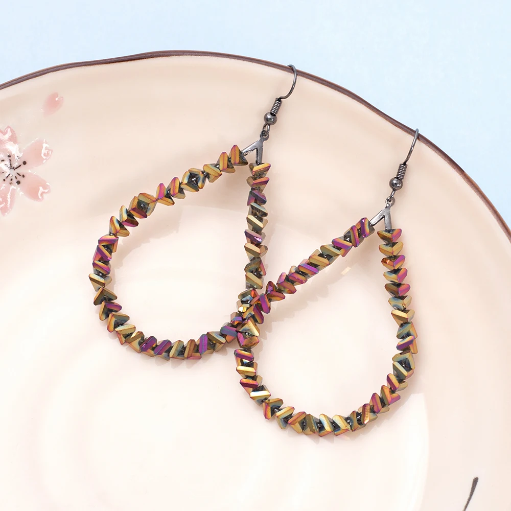 Neue handgefertigte Perlen-Ohrringe in Tropfenform für Damen, Vintage-Luxus, Imitationskristall, elegant, Trend 2026, für Urlaub und Alltag, Schmuck – Detail 7