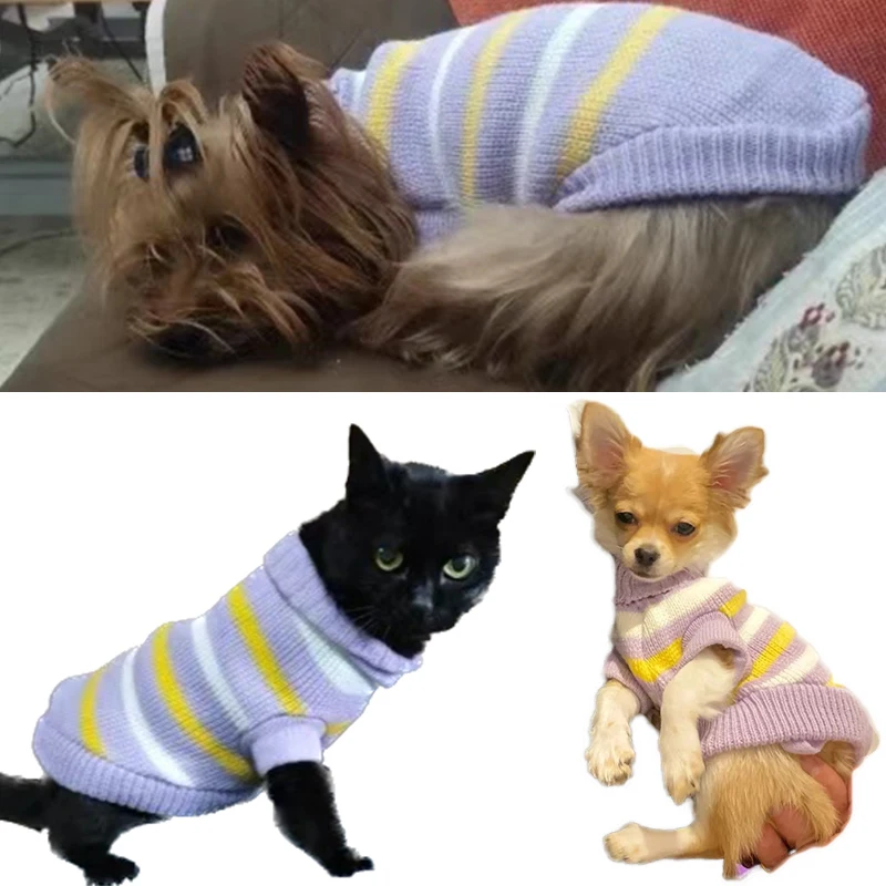 Warm Dog Sweaters For Small Medium Dogs Cats Vest Chihuahua Clothes Pug French Bulldog Costumes Puppy Winter Coat Poodle Jacket