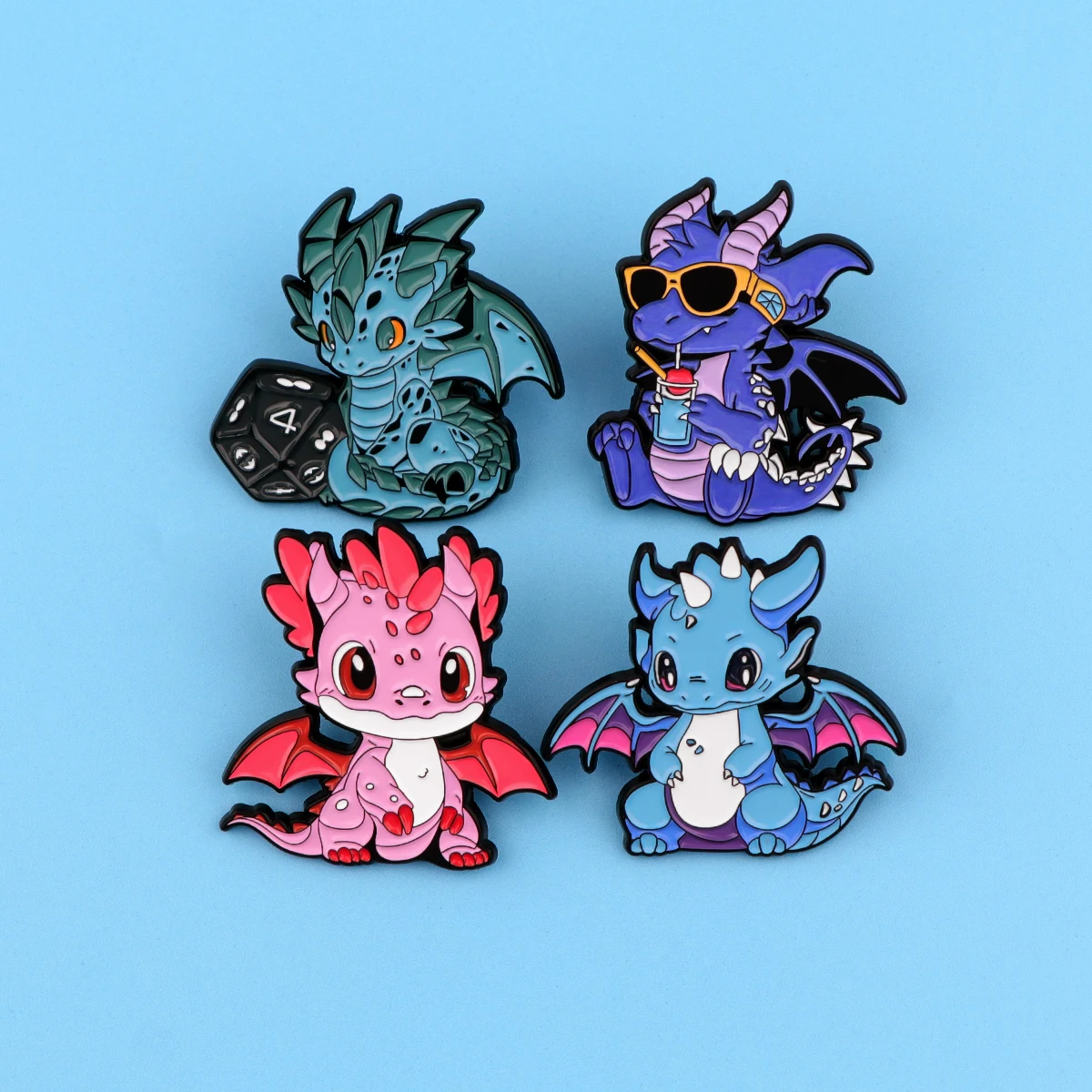 Kawaii Cartoon Dinosaur Enamel Lapel Pins for Backpacks Brooches Shirt Badges Metal Brooch for Clothes Cosplay Gifts for Friends