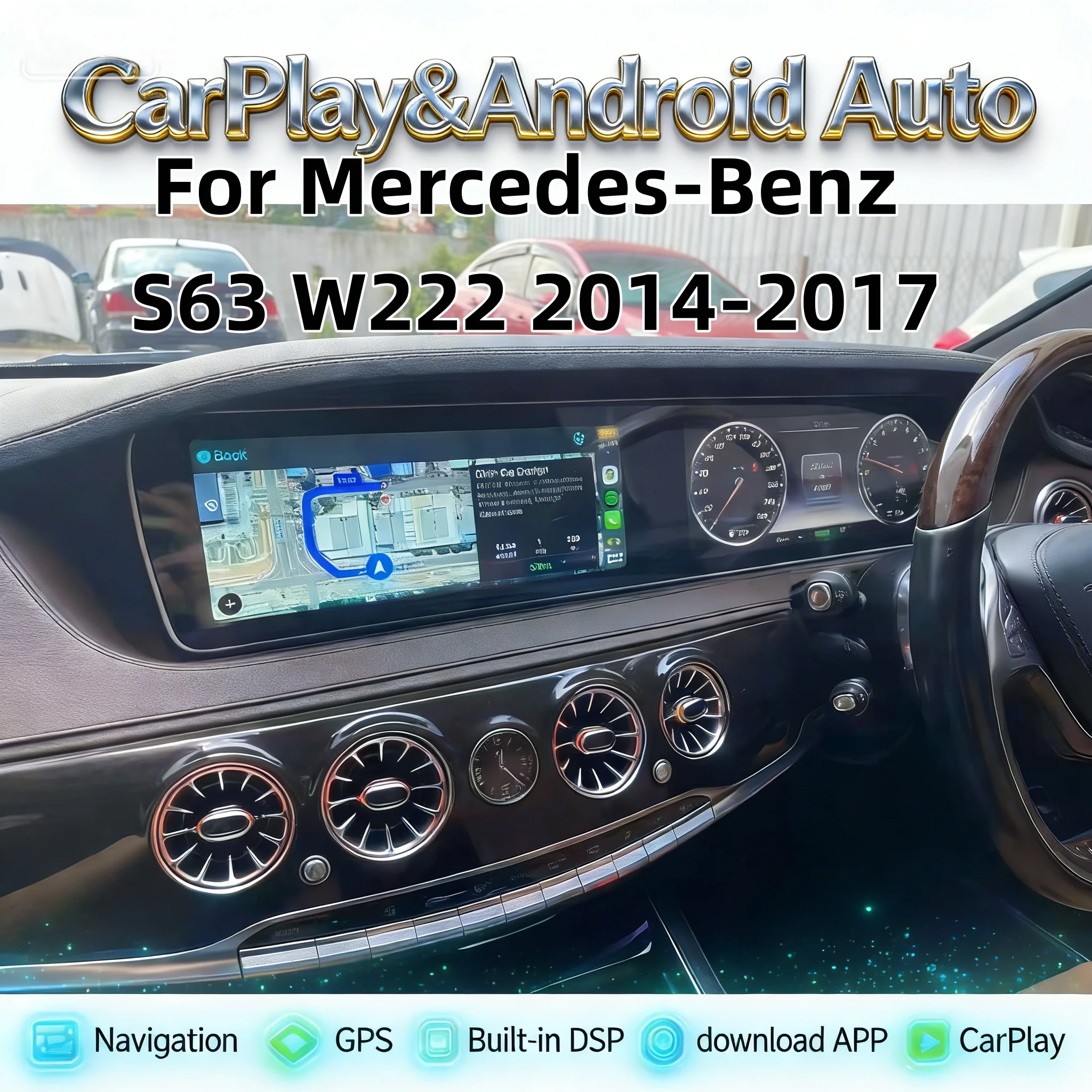 

12.3 Inch RHD LHD Android Multimedia Video Player Stereo For Mercedes-Benz S63 W222 2014-2017 Wireless CarPlay Touch Screen