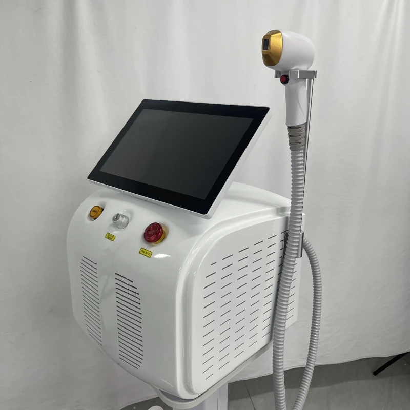 755 808 1064nm Diode Lase Hair Removal Machine Freezing Point Painless Permanent Hair Remover HD Touch Screen High Power Handle