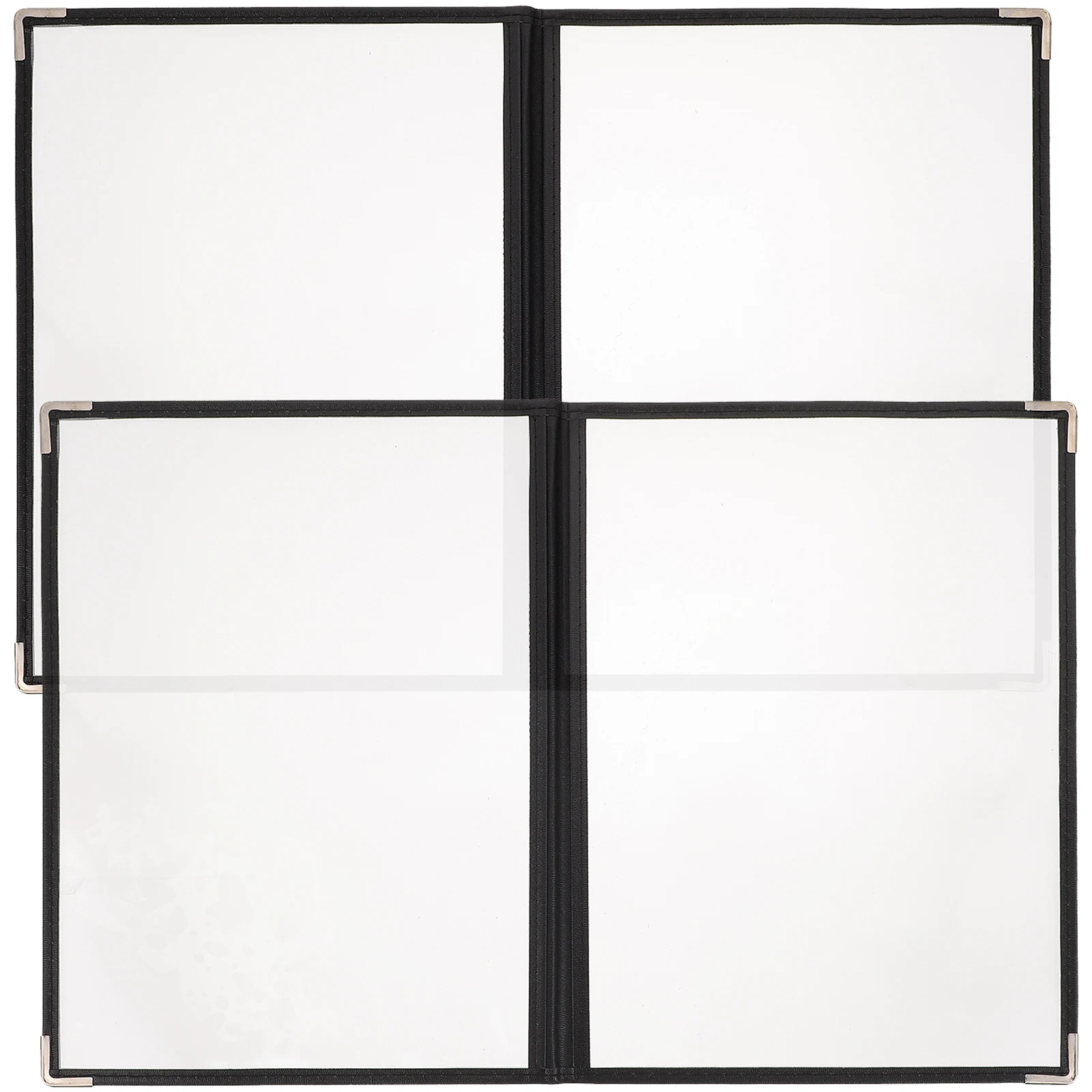 

2Pcs Transparent PVC Menu Cover Loose Leaf Binder for Restaurant Cafe Kitchen Portable Menu Holder PVC Binder
