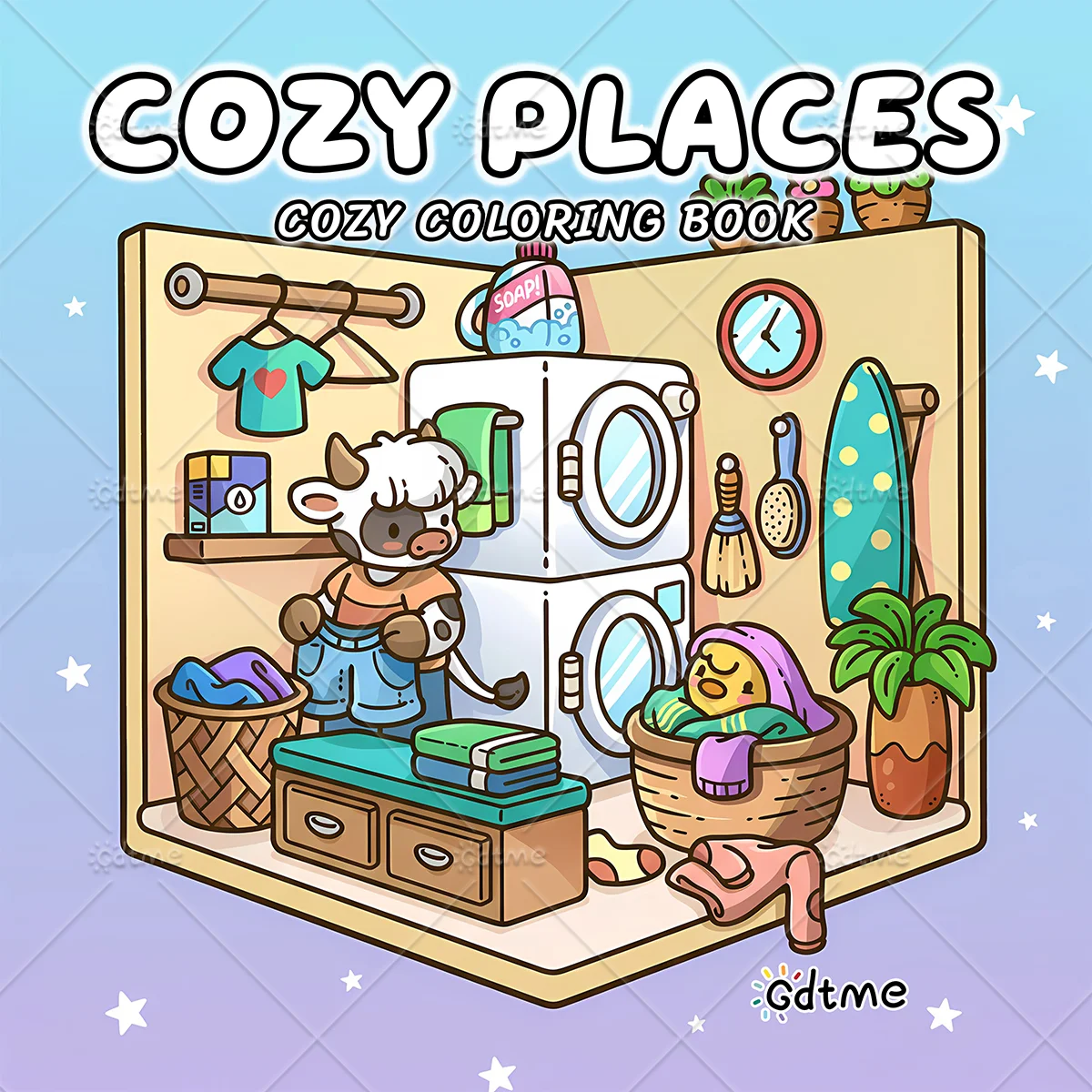 COZY PLACES Libro de Colorear con Patrones Atrevidos y Fáciles para Adultos, Lindo Libro de Dibujo, Regalo Perfecto para Fiestas y Cumpleaños