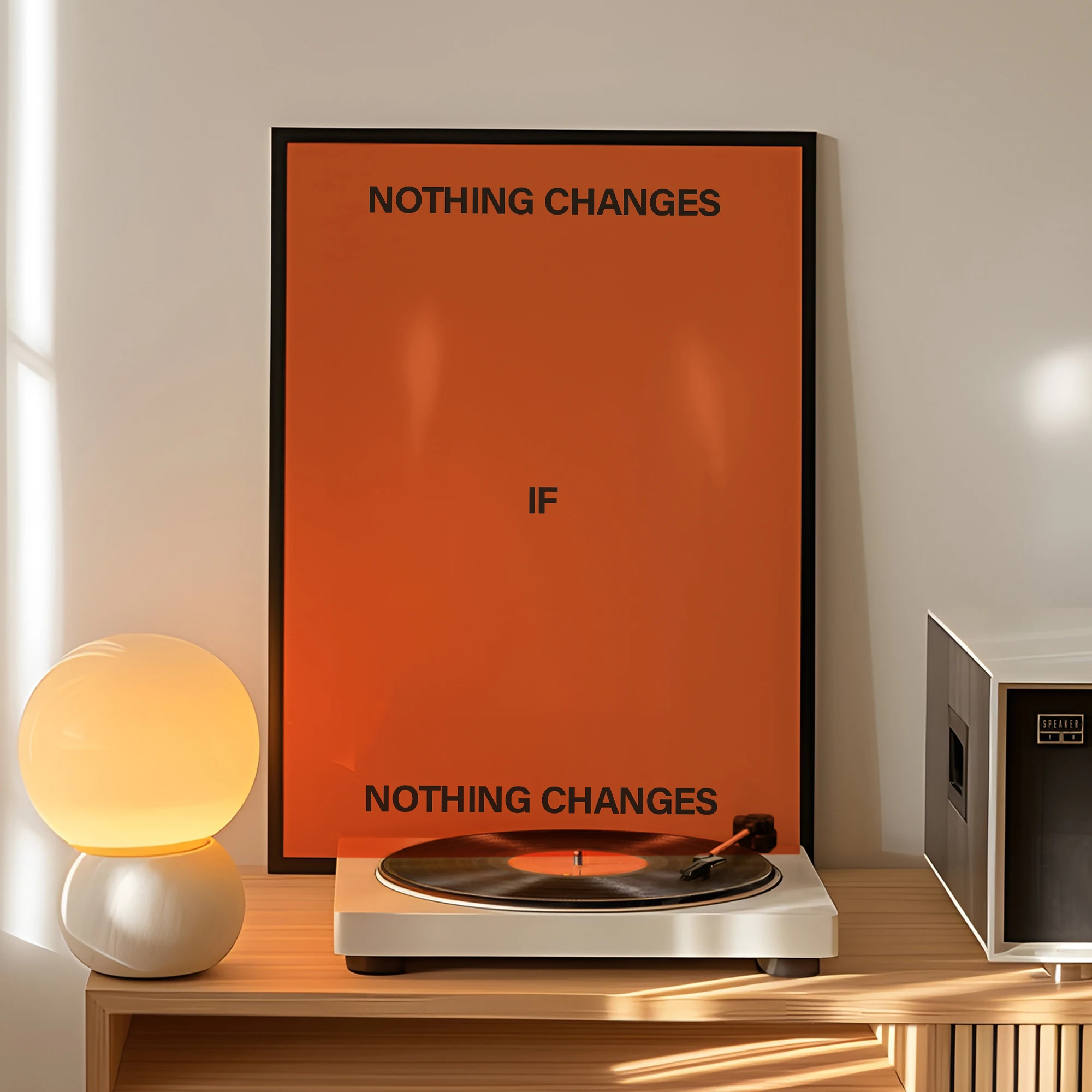 Nichts ändert sich, wenn nichts verändert, Wandkunstdruck, Leinwandgemälde, Poster, Bild für Wohnzimmer, Schlafzimmer, Heimdekoration