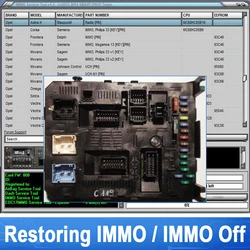 IMMO Service Tool V1.2 Cars immobilizers IMMO OFF Dump to Pin Software has a built-in database with information and photos