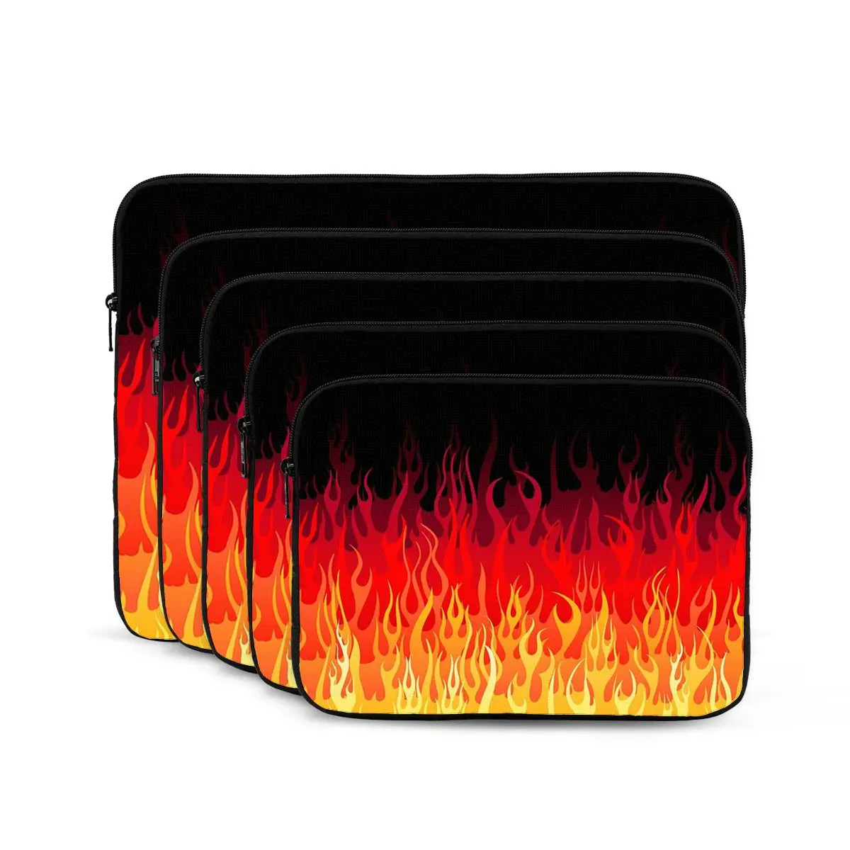 Red Hot Rod Flame On Edge Black Background Notebook Laptop Bag Case Pouch For Macbook Air Pro Tablet Shockproof Case Bag