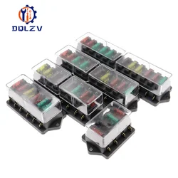 Circuit Standard 4/6/8/10/12 Way ATO Blade Fuse Box Plastic Cover DC12V 24V Car Fuse Block Holder with 3A-30A Fuses