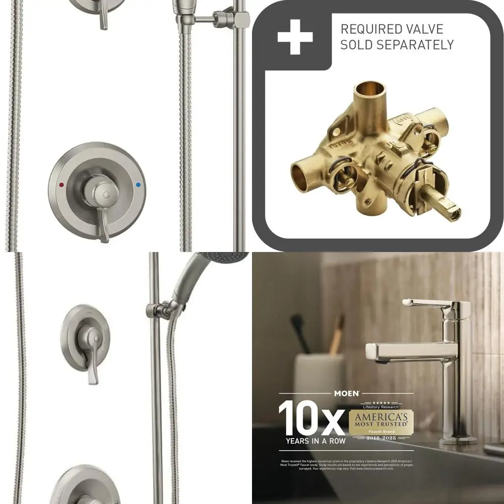 

Classic Brushed Nickel Shower System with Handheld for Bathroom, Requires Valve, T8342EP15CBN