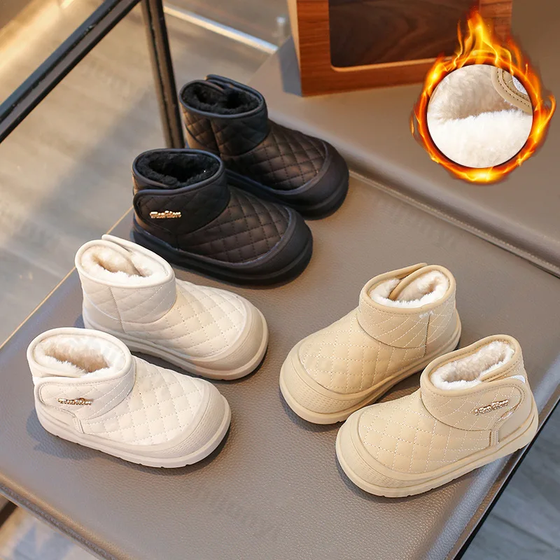 

Зимние детские зимние сапоги, новинка 2023 года, хлопковая обувь, детская прогулочная обувь на мягкой подошве, уличная теплая удобная повседневная обувь для мальчиков и девочек