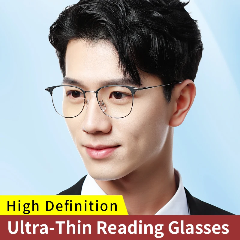  Ultra-Thin Reading Glasses Blue Light Blocking,Transparent Magnifying Glasses for Men Readers,Presbyopia Eyeglasses