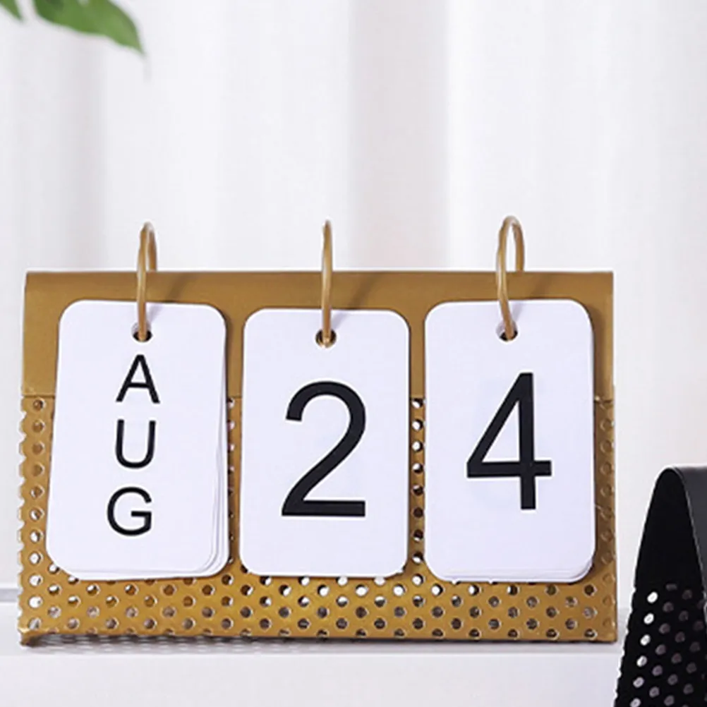 

Металлический настольный календарь на 2023 год, изысканная железная рамка, четкая печать даты, украшение для спальни, настольный декор для дома и офиса, маленький календарь