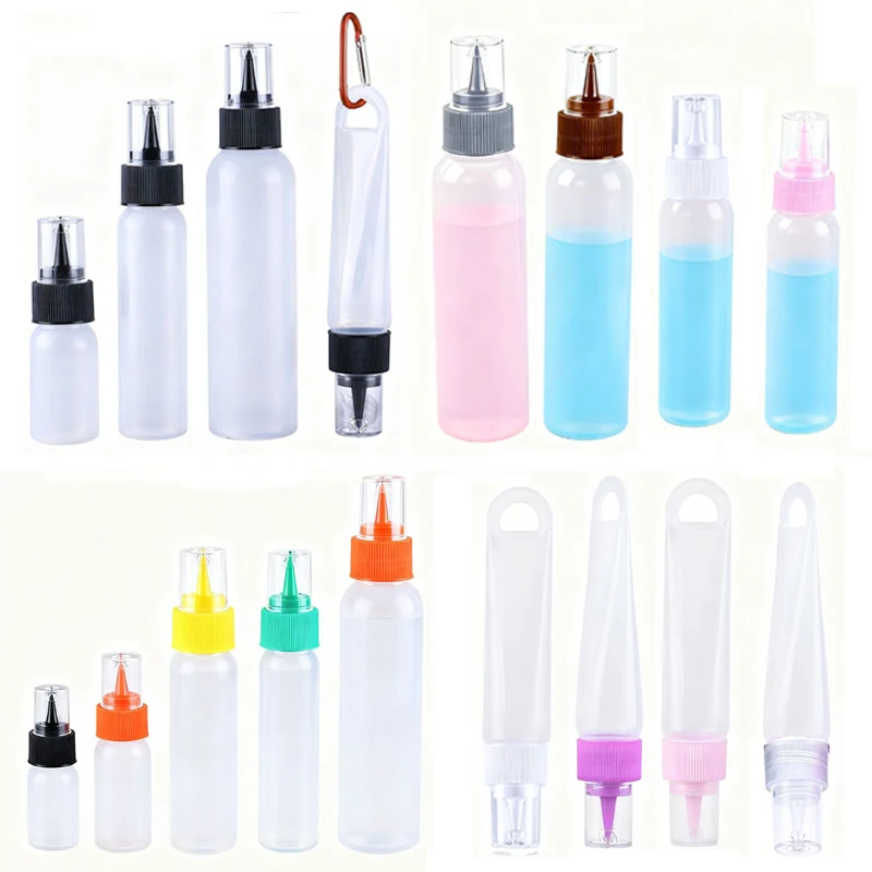 

30 шт. портативные 30 мл-120 мл пустые мини-пластиковые бутылки с краской с пылезащитной крышкой дорожный контейнер «сделай сам» для жидкого образца клеевых чернил