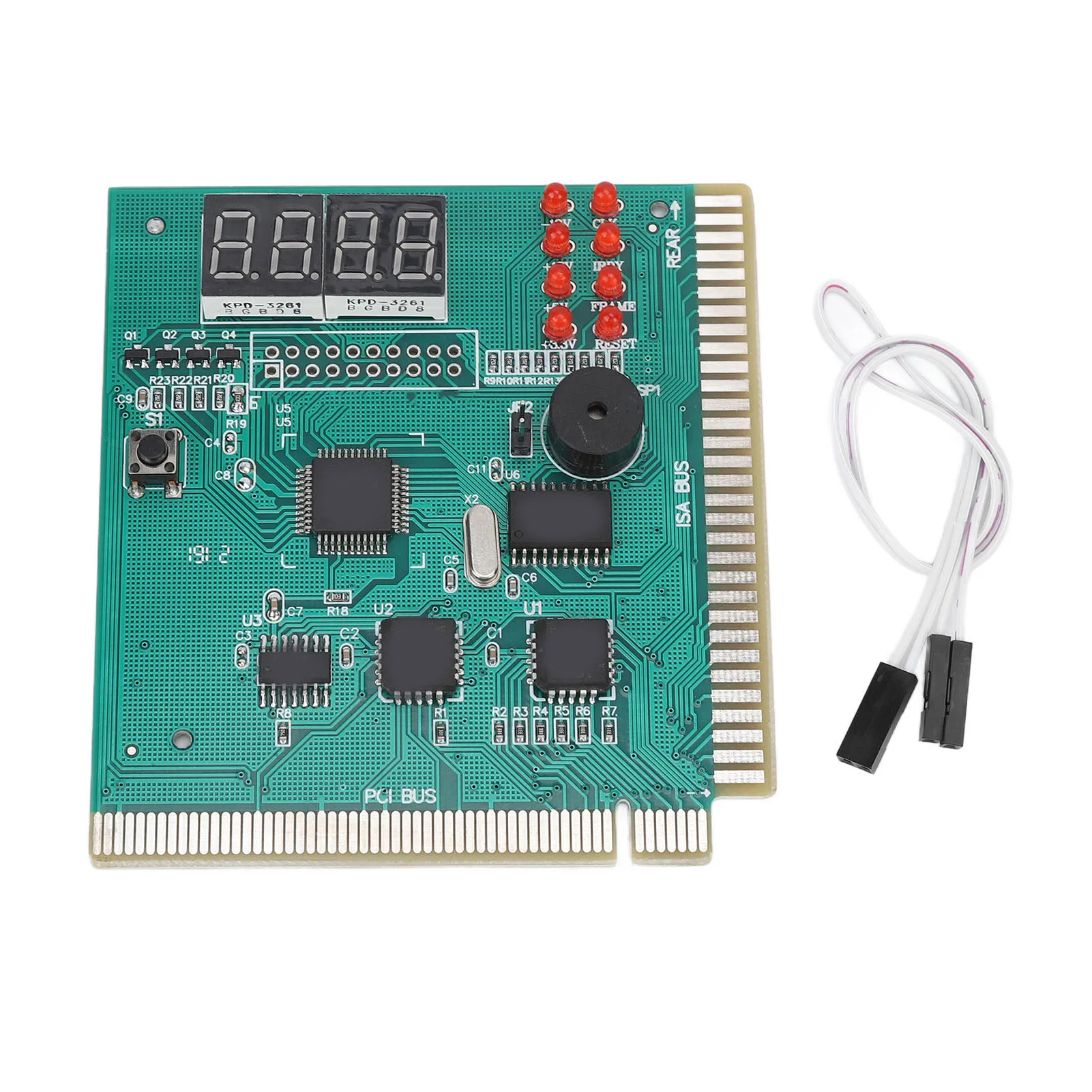 

PC Diagnostic Card PVC Dual POST Display 4 Digit Standard PCI ISA Port PC Diagnostic 4 Digit Card for Desktop