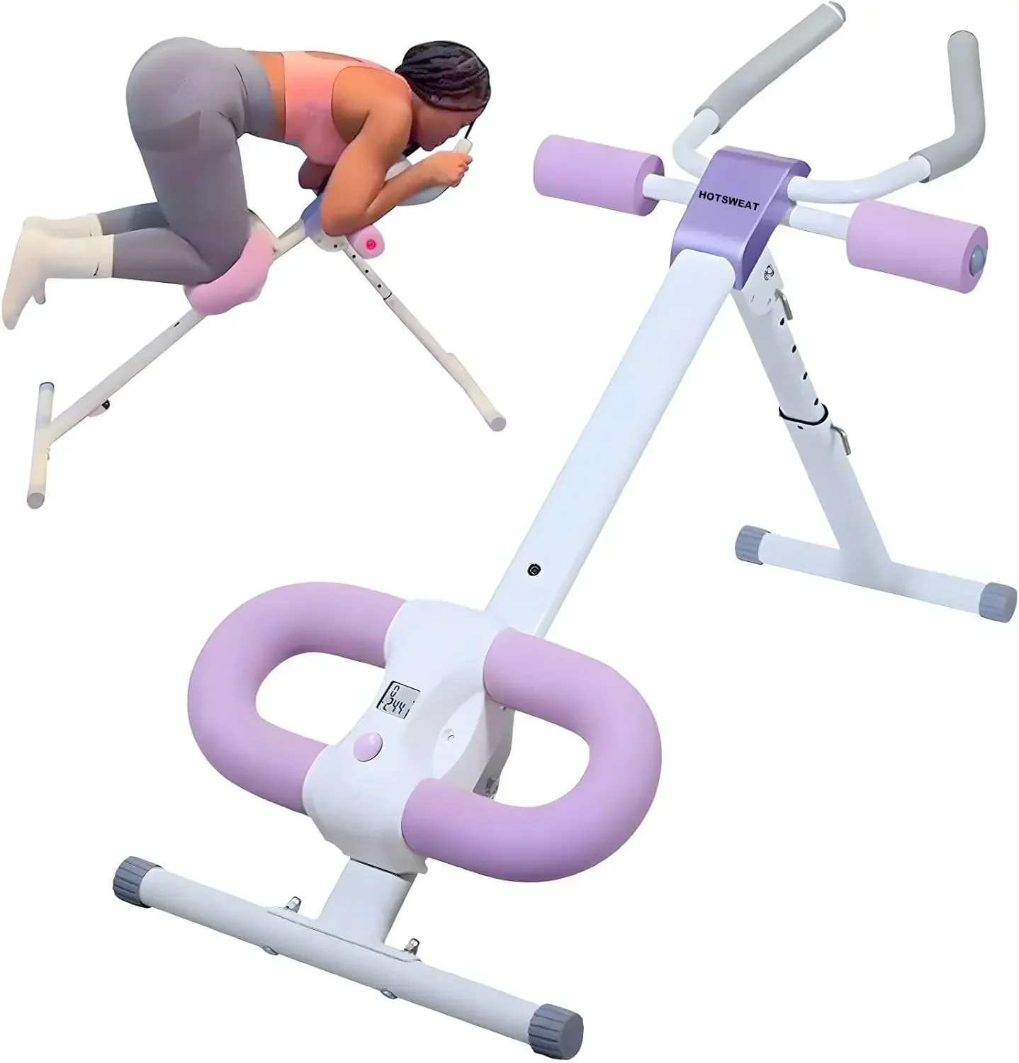 

Adjustable Foldable Ab Machine for Home Gym, Core Trainer with Digital Display, 350 lbs Capacity