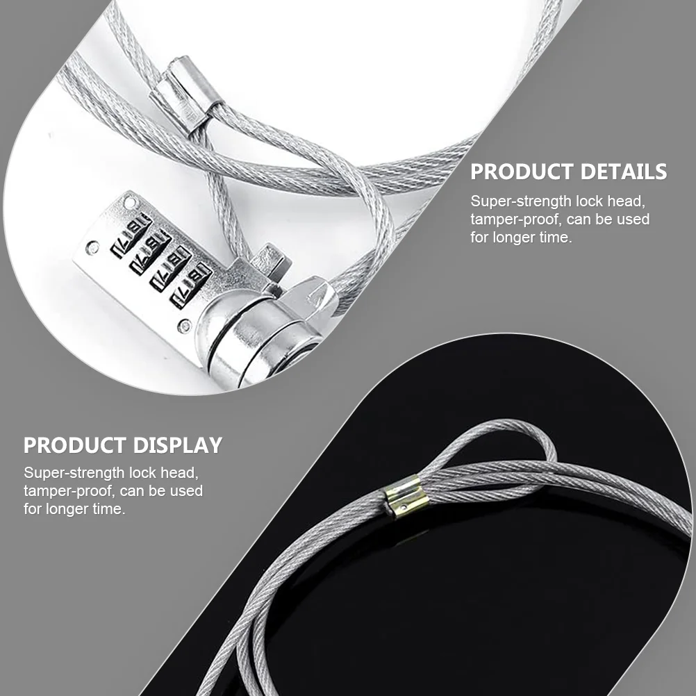 

Password 4- Combination Bike Lock Steel Cable Security Lock For Bicycle Laptop Desktop Docking Station Cycling