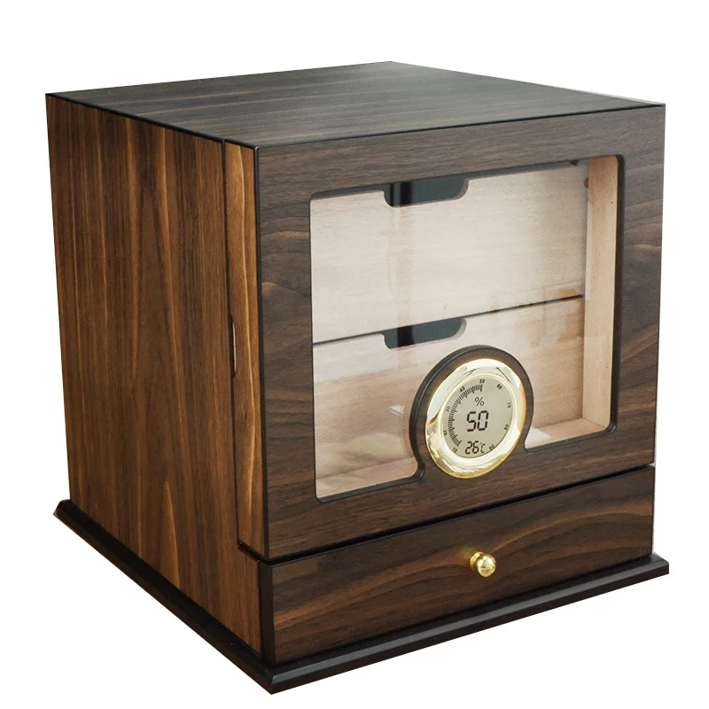 Premium Wooden Cigar Humidor Cabinet, 3-Layer Cedar Lined Electronic Cigar Case with Sealed & Temperature Control