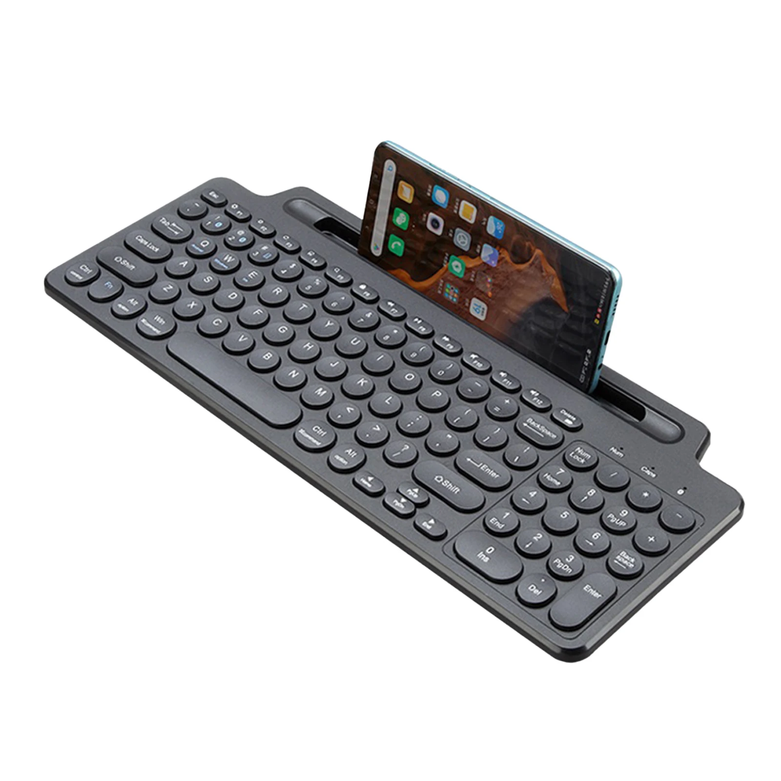 2.4G Wireless Bluetooth Keyboard with Tablet/Phone Holder Compatible with iOS Andriod Windows Tablet IPad Phone PC Laptop