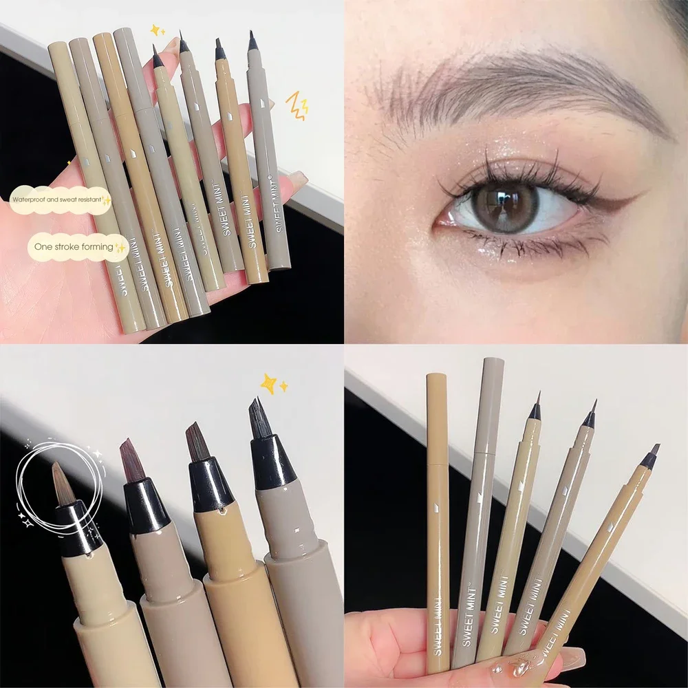 Smooth Water Eyebrow Pencil No Blooming Long Lasting Eyeliner Pencil Easy To Color Sweat-proof Eyebrow Pen Eye Makeup Cosmetics