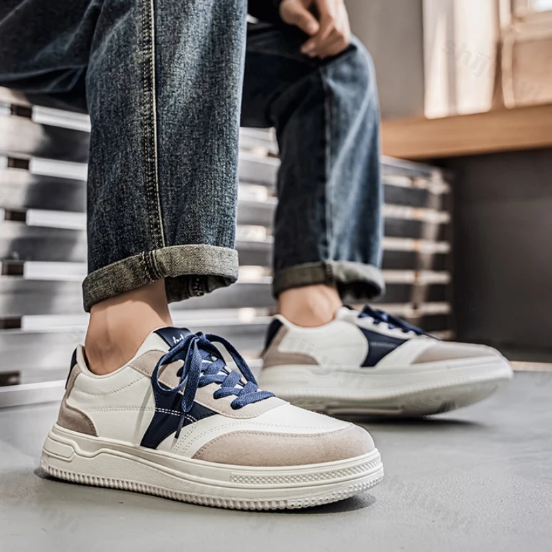Men Low Help Board Shoes Spring Autumn New Non Slip Lightweight Comfortable Casual Shoes Fashion Lace Up Wear-resistant Sneakers