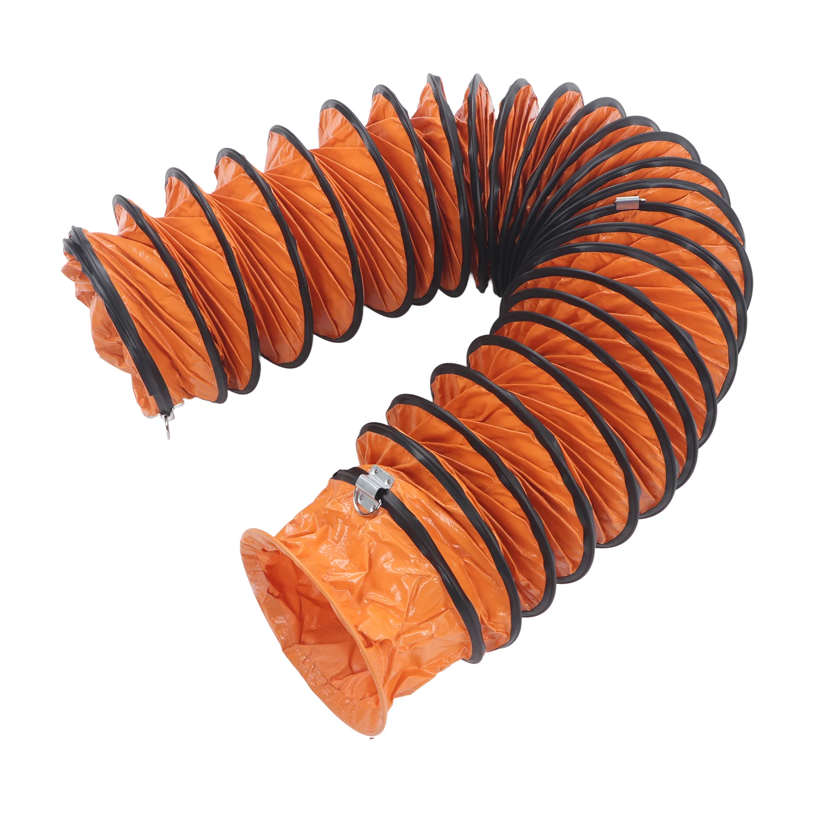 Duct Hosing PVC Flexible for Exhaust Fan Heavy Duty 8in with S Shaped Hook Steel Bracket PVC Flexible Duct Hosing