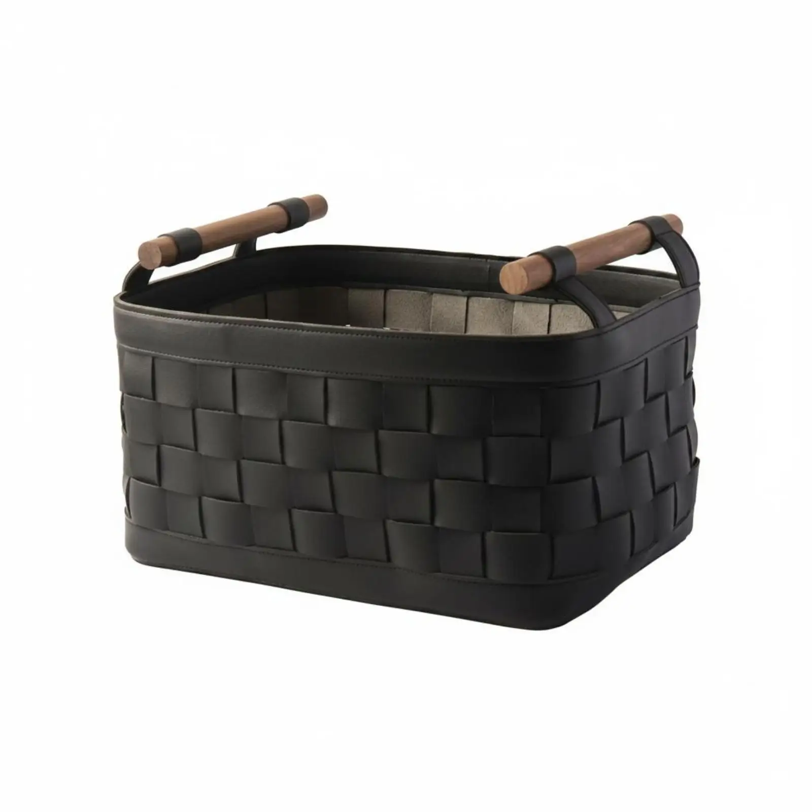 Textured Leather Basket Organizer Basket for Clothing Underwear Jewelry and Accessories Storage Box for Home Use