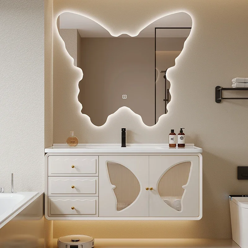 عرض خزانة الحمام الخفيفة المتكاملة الغرور الرف فتاة خزانة حمام وحدات التخزين أثاث صالون الأميرة Gabinete #2