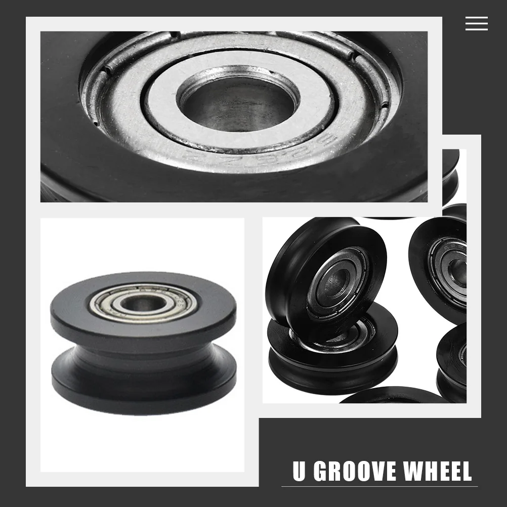 4 Pcs Sliding Doors Bearing Pulley Window Pulleys Wheel Roller Scroll Guide Black