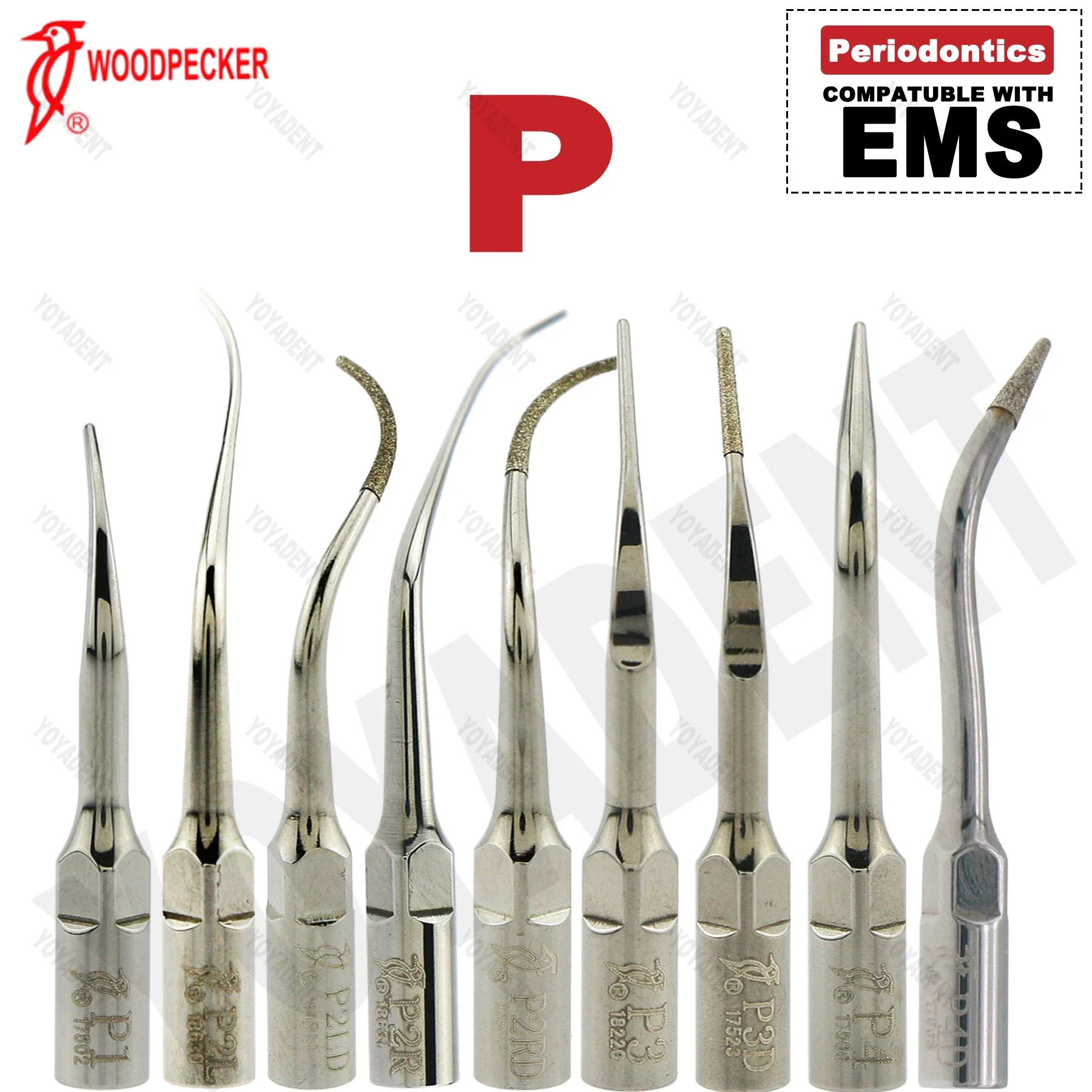 

Woodpecker Dental Ultrasonic Scaler Tips Periodontics Tips P-Series Fit EMS Scaler Handpiece Dentist Tools Accessories