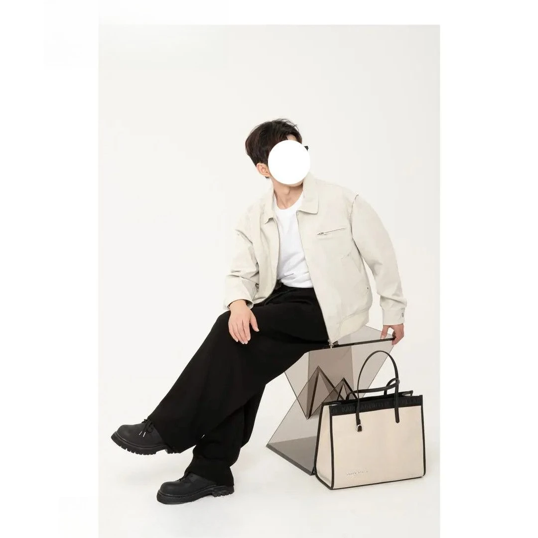 

Texture retro splicing bar machete casual pants for men autumn three-dimensional large pockets trendy loose workwear long pants