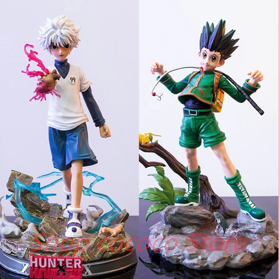 28CM BOXED Hunter X Hunter Gon Freecss Killua Zoldyck Excellent Anime Model Figure Gon Freecss Figure Killua Zoldyck Toys Gift