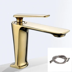 Gold Faucet Basin Mixer Bathroom Single Handel Vanity Mixer Cold and Hot Water Brass Wash Toilet Taps Bathroom Accesories Chrome