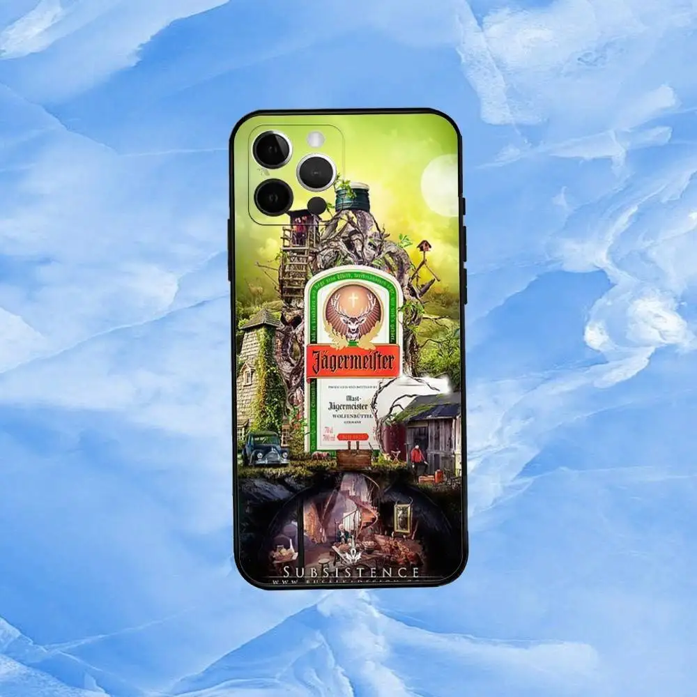 Custodia per telefono H-Hot J-JaegermeisterS per iPhone 17,16,15,14,13,12,11 Plus,Pro Max,XS, cover nera in morbido silicone