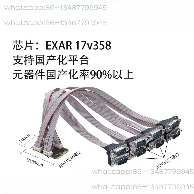 

PCIe To 8 Serial Port Card RS232 Communication Signal COM Port DB9 Xinchuang Kirin Localization