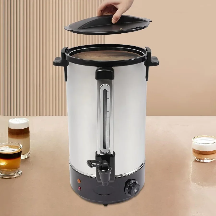 コーヒーや紅茶をサーブするための温度調節機能付き商用電気温水ディスペンサー 最大160カップ ステンレススチール製