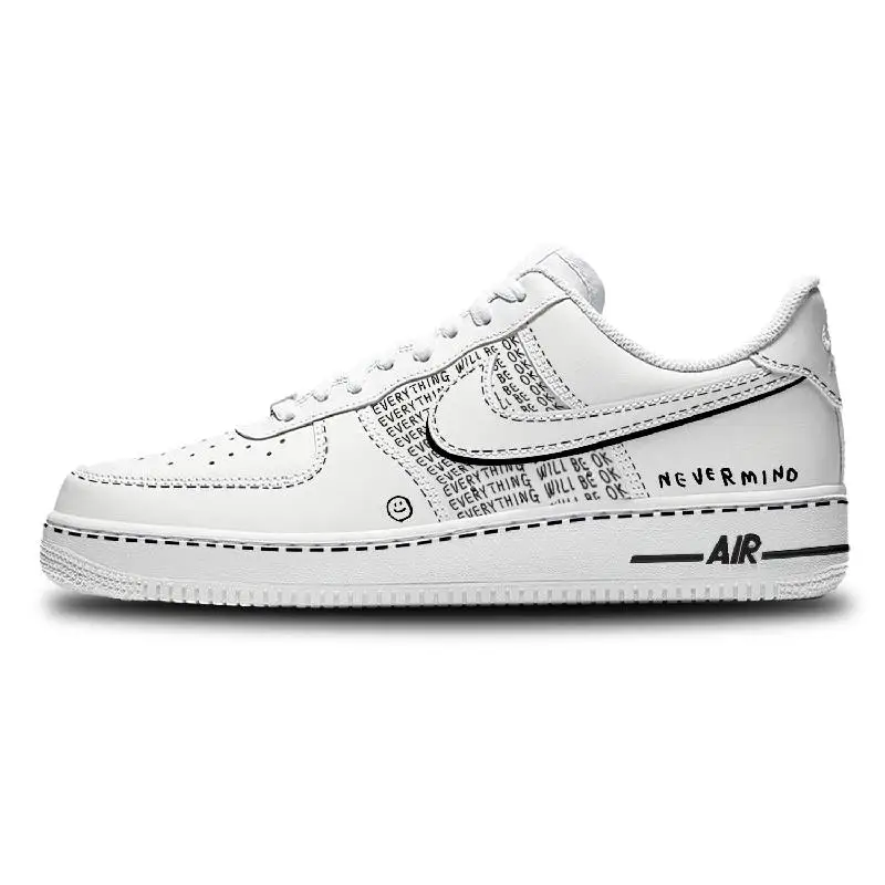 

[Custom Everything will be fine.]Nike Air Force 1 Coverage Anti-Slip And Wear-Resistant Balance Lightweight Low-Top Skateboar