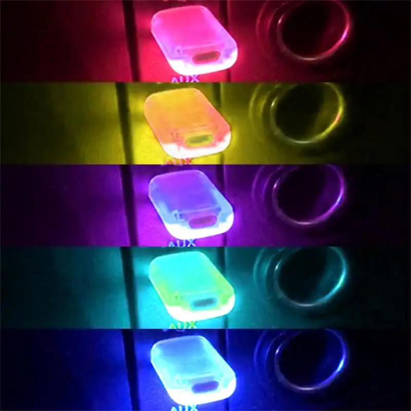Mini USB Car Light LED Atmosphere Auto Ambient Nightlight Neon Interior Lamp Emergency PC Mobile Power Charging Book Light