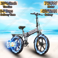 ENGWE EP-2PRO Folding Electric Bicycle 750W Powerful Motor 48V13Ah Lithium Battery E Bike Adult 20*4 Inch Fat Tire Electric Bike