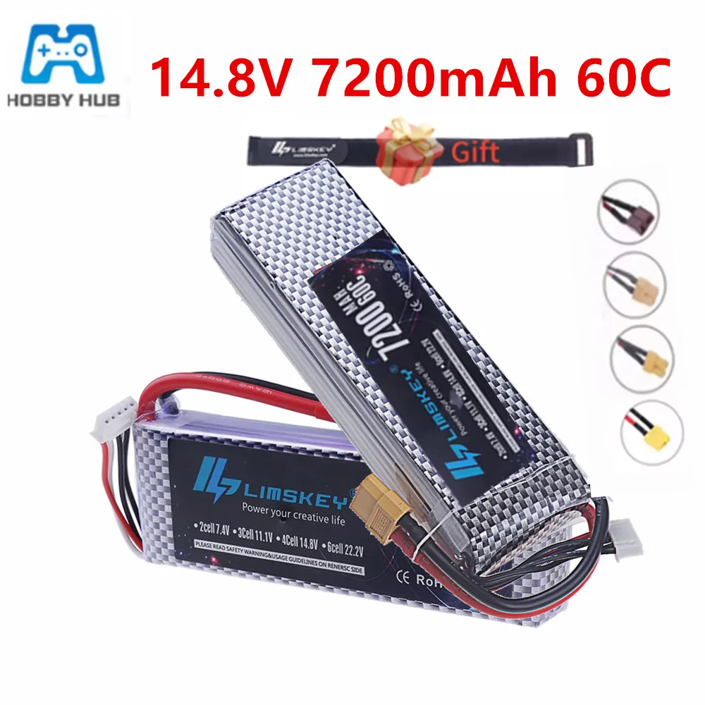 

14.8V 7200mAh 60C Lipo Battery For RC Airplane Quadcopter Drone Car Boat RC Parts